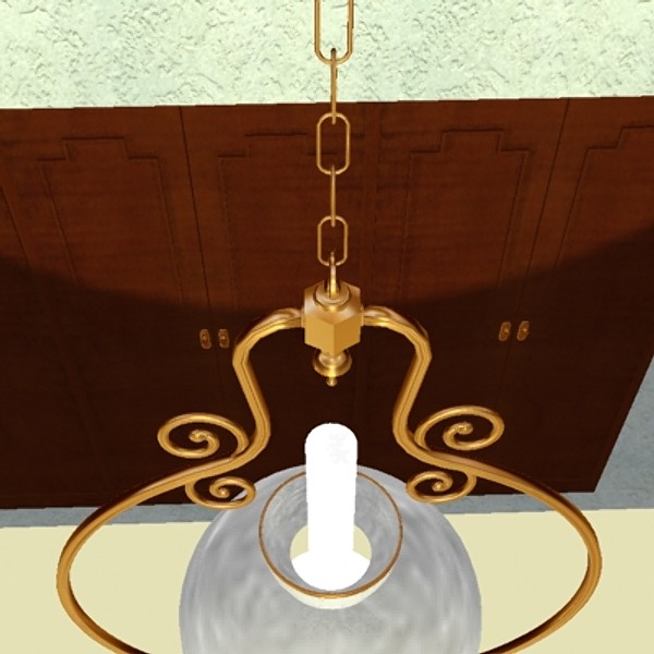 3d hanging brass lamp - Hanging Brass Lamp by piedrabuena